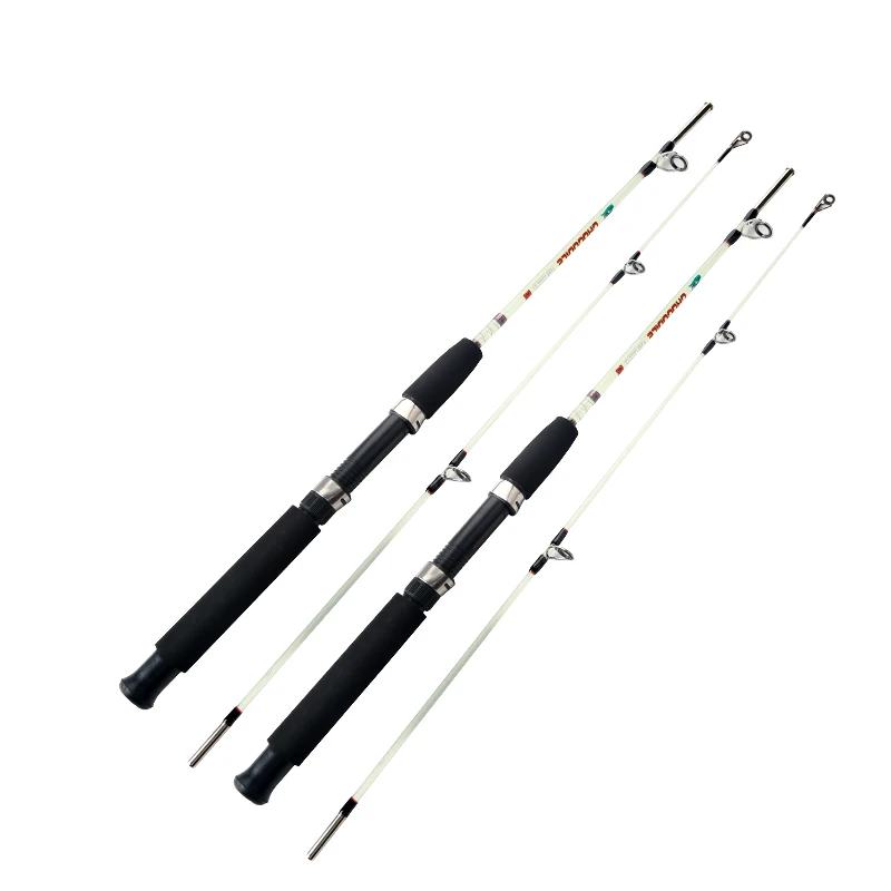 

Solid Fiberglass Fishing Rod 2 section glass fibre transparent spinning rod, White