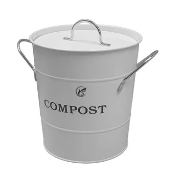 removable plastic inner buckets metal kitchen compost bin