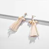 New Style Seaside Holiday Style ear rings for women Natural seashell cowrie Conch Lafite knitting Tassel Earrings