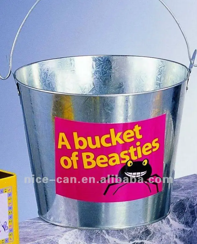 Galvanized Wholesale Metal Buckets Tinplate Ice Bucket Beer Tin Cooler