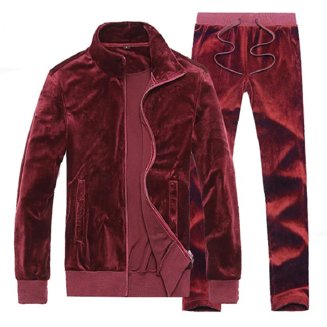 Source Custom Fashion Velvet Tracksuit Mens Velvet Set Long Sleeve Suits Velour  Tracksuit Sets for Men Sporting Suit on m.