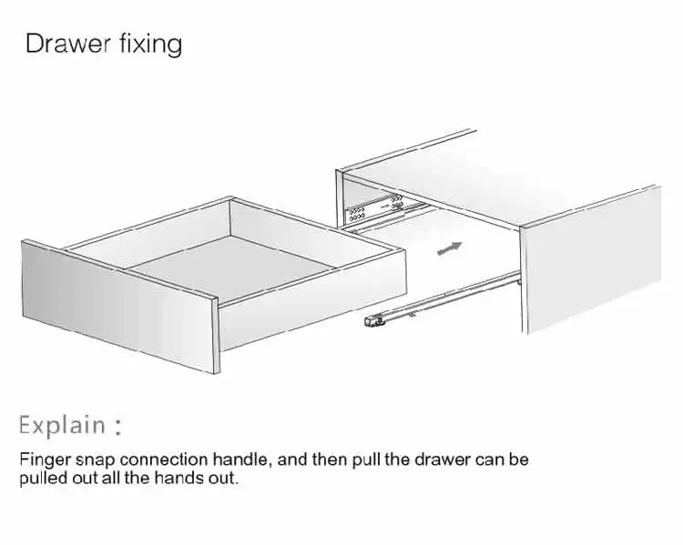 Two Way Travel Stainless Steel Kitchen Cabinet Drawer Slide Parts