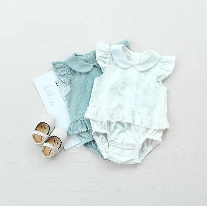 

Hu Sunshine Wholesale Baby Rompers Cotton Summer Lace Baby Girls Jumpsuits (pick size color)