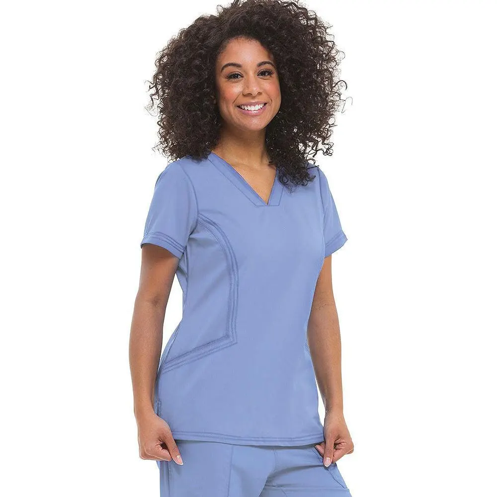 Custom Made Black Polyester Rayon Stretch Surgical Scrubs Suit Top ...