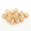 shiny gold quality ball shape hollow design metal jewelry beads