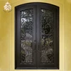 2018 Top-selling security wrought iron double entry door NTED-088Y