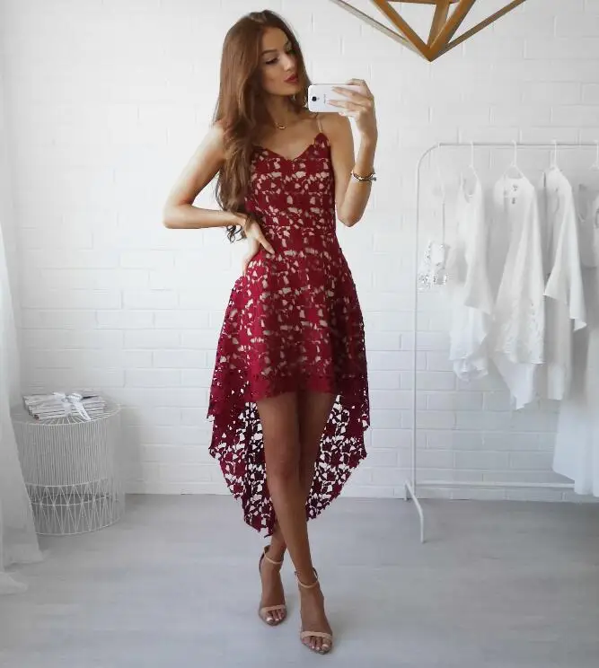

Coldker Fashion-Women-Summer-Sleeveless-Lace-Evening-Party-Cocktail-Short-Mini-Dress, As the picture show