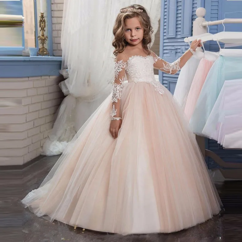

New Premium Kid Clothing Product Flower Girls Party Evening Dresses Of 2018, Please refer to color chart