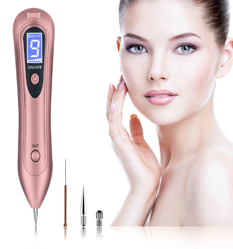 

Acne Freckle Skin Tag Tatoo Device Sweep Spot Removing Pen Plasma laser Mole Remover Beauty Removal Pen, Rose gold