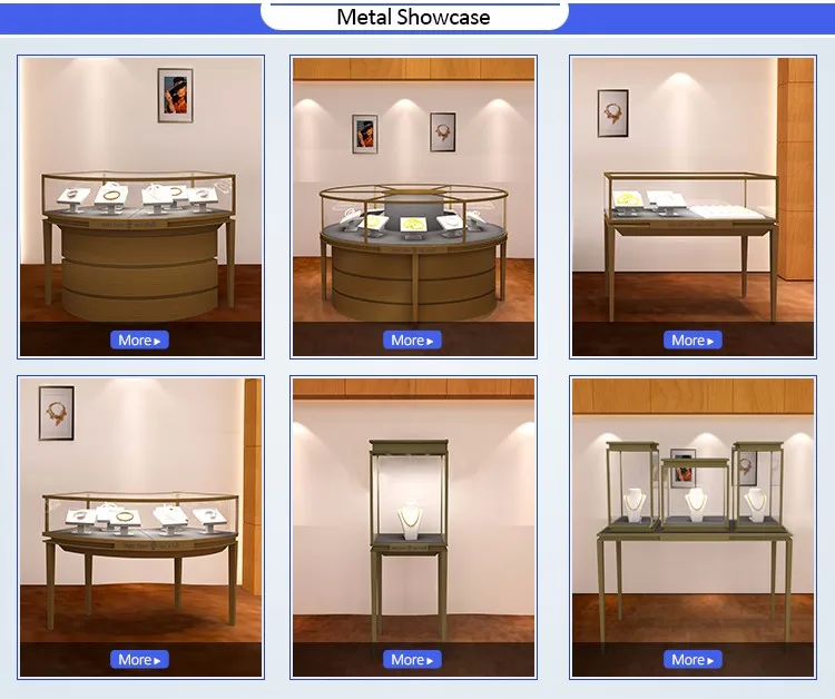 Metal Leg Curved Locking Showcase Retail Portable Custom Ring