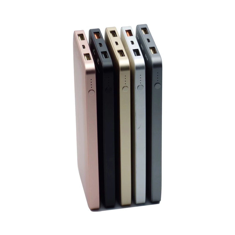 

Amazon Hot Sale QC3.0 Super Charge Portable 10000mAh Power Bank Mobile Phone Charger, Black, silver, gray