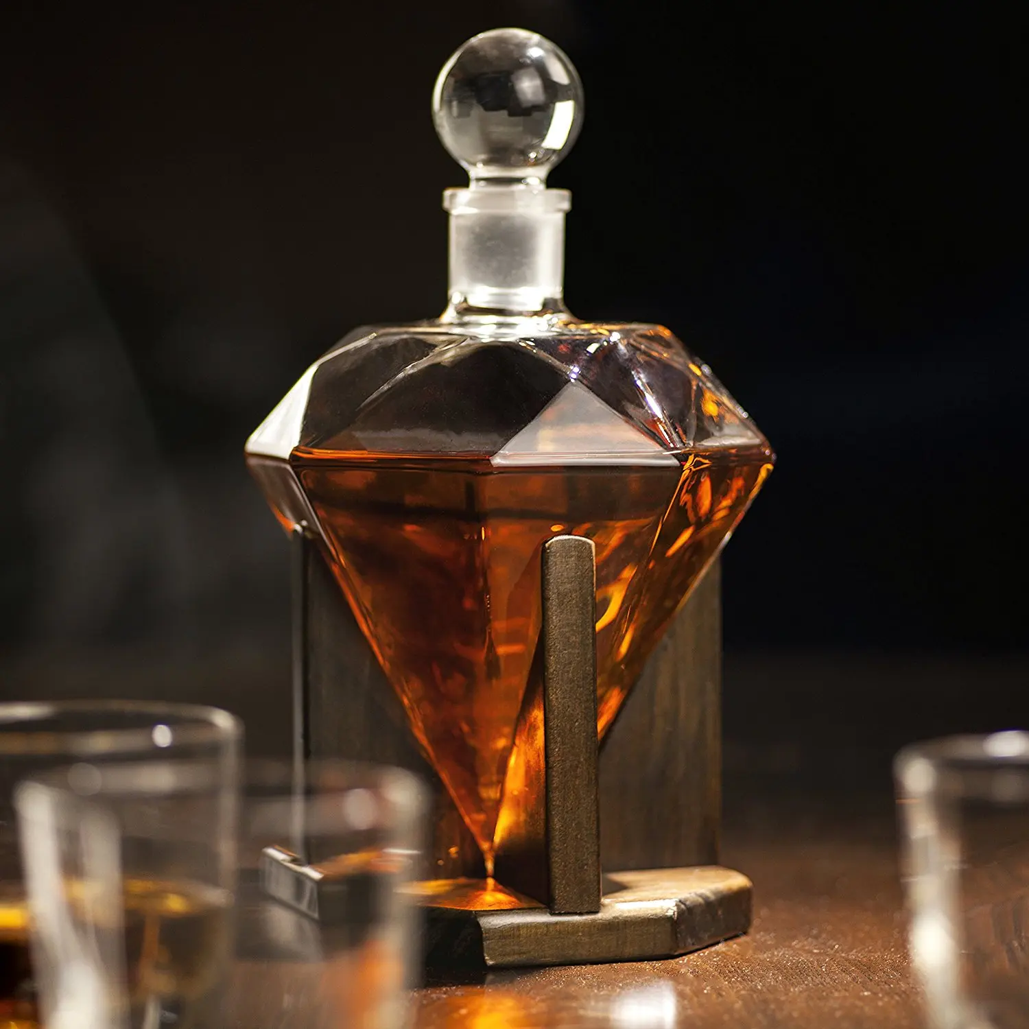Diamond Shape Decanter For Whiskey/ Liquor Rum Bourbon Vodka Wine ...