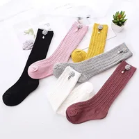 

5 solid colors knee high girl princess baby socks