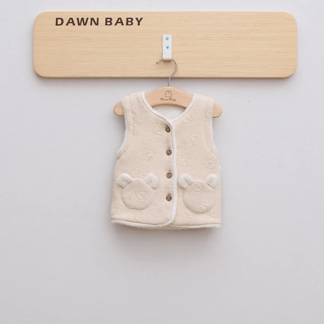 
100% cotton autumn winter thicken velvet baby vest children outwear outdoor vest 