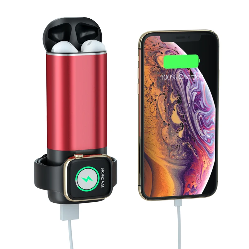 Newest N31 wireless charger 5200mah 3 in 1 wireless charging power bank for apple watch 1/2/3/4 and for apple earphones