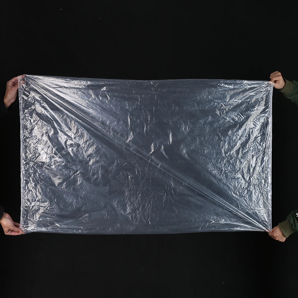 
Transparent PE plastic bag with double Elastic string opening 