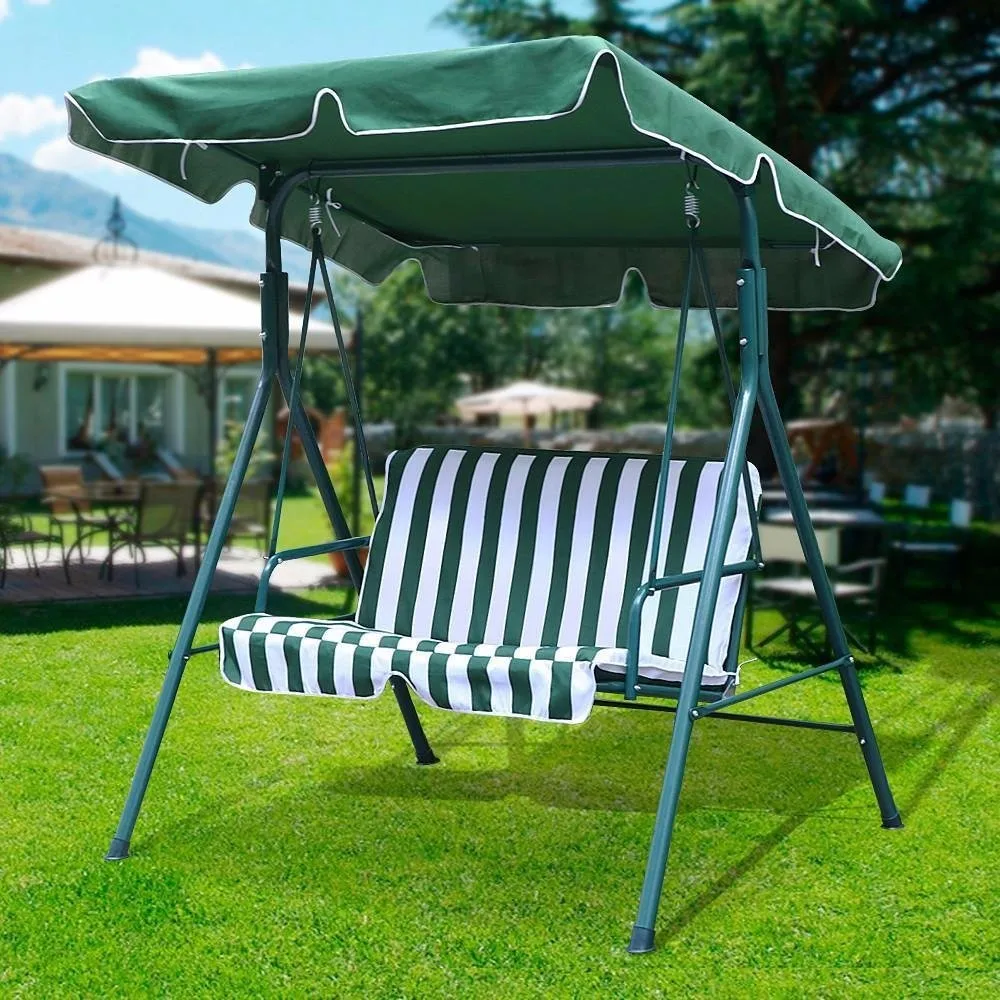 Green Color 2 Two Person Patio Swing Chair Canopy Shade Buy Patio Swing Chair Swing Chair Outdoor Swing Chair Product On Alibaba Com