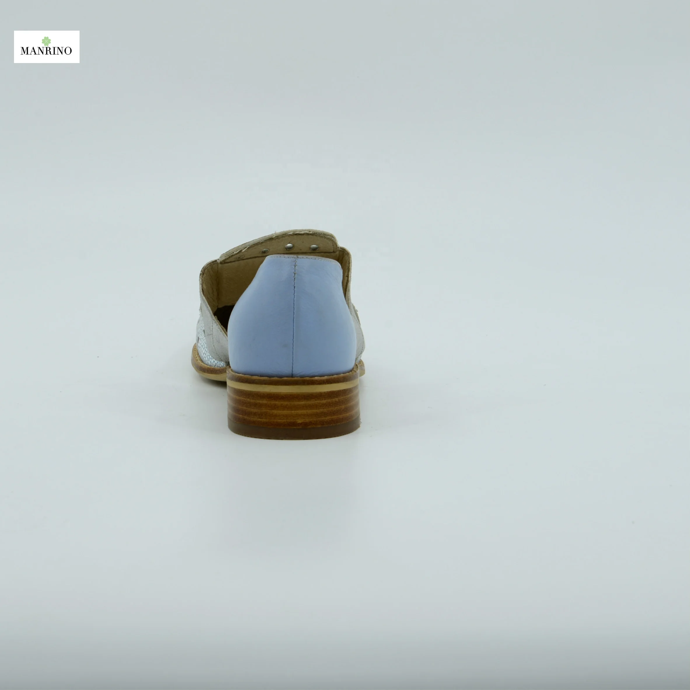 
MANRINO-0146 Hollow Out Sheep Leather Uper Round Steel Toe Stacked Wooden Heel Rubber Outsole Women Casual Shoes 2019 