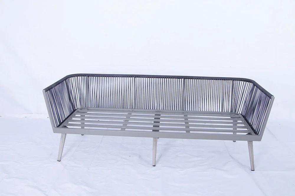 
Outdoor wicker all aluminum three pieces sofa set coffee shop furniture 