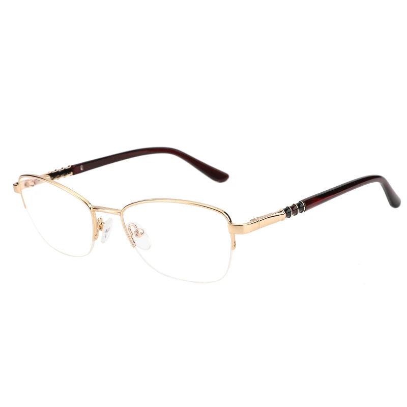 

Half-rim Normal Eyewear Metal Optical Frame Round Temple, N/a