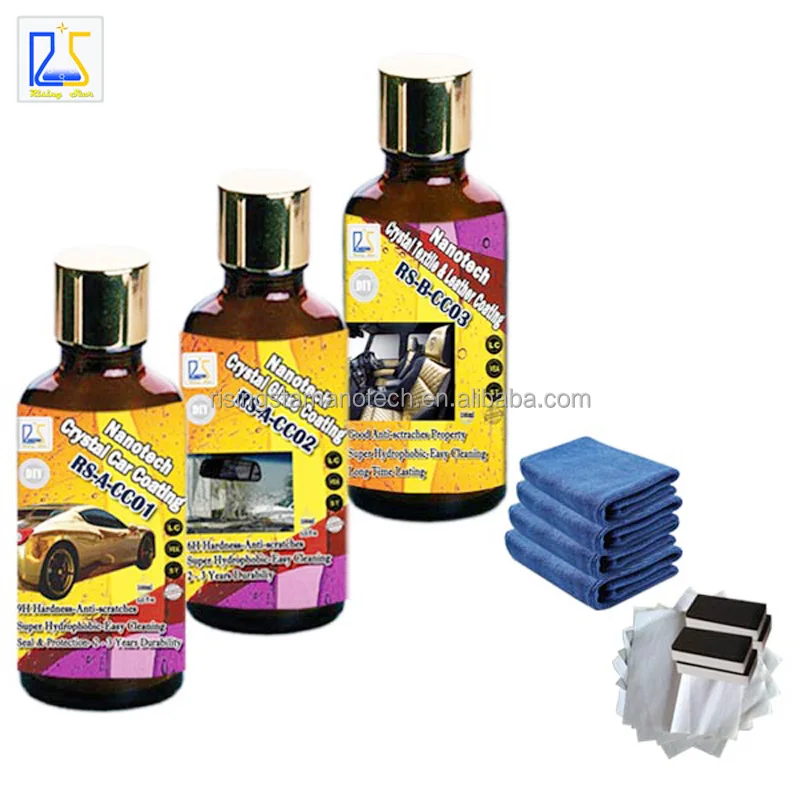 

nano ceramic car coating paint care liquid car wax and nano glass coating plus hydrophobic textile and leather coating