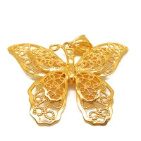 

Brass-plated hollow butterfly pendant Goddess Style European LARGE PENDANT butterfly sweater chain pendant