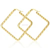 2018 wholesale stainless steel square clip earring flat hoops for women