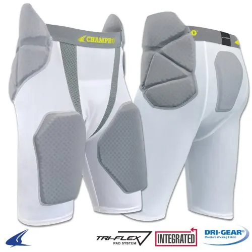Grey//Charcoal Inset CHAMPRO Youth FPGU6 Tri-Flex 5-Pad Integrated Girdle M