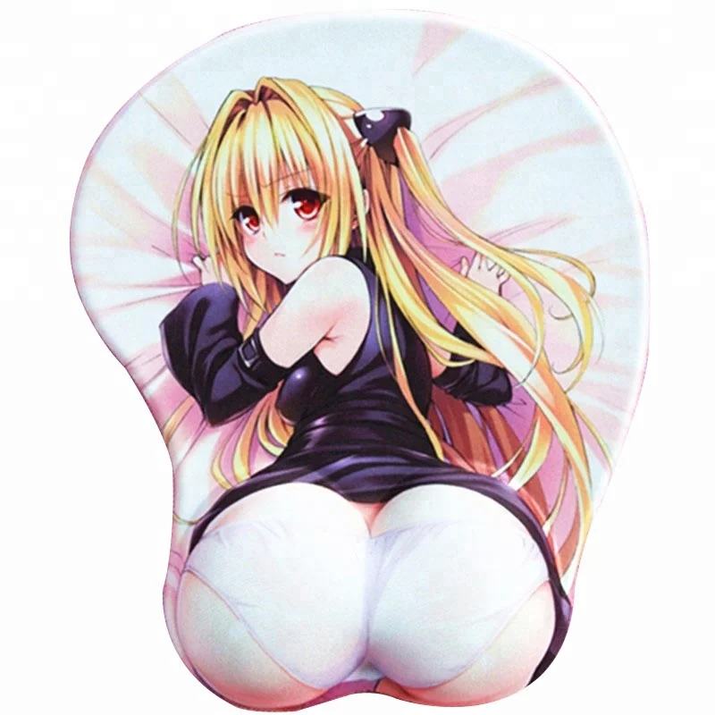 Eco-friendly custom 3d sexy breast oppai silicone gel mousepad wrist rest mouse pad