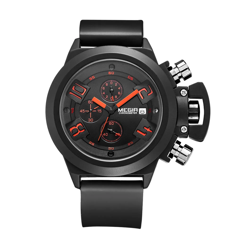 

Hottest Megir 2002 Military Watch Men Alloy Case Waterproof Sport Quartz Analog Wristwatch