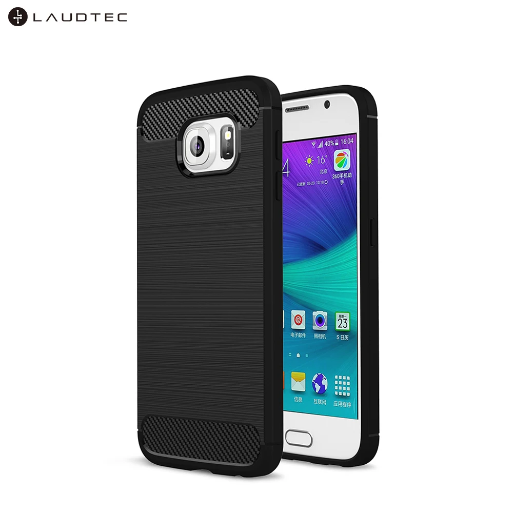 

Carbon Fiber Soft Tpu Back Cover Phone Case For Samsung Galaxy S6, Black;navy blue;red;gray