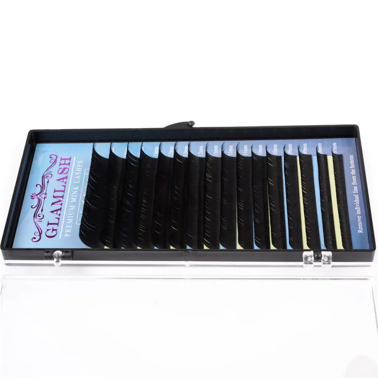 

Wholesale chinese manufacture mix size high quality Synthetic matte black faux mink thick eyelash extension