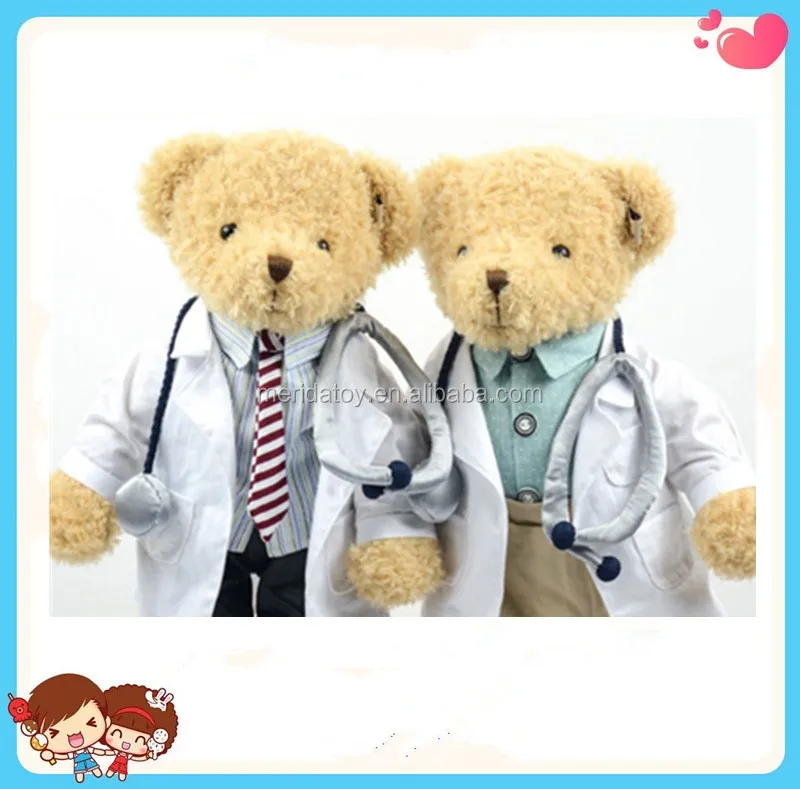 Conjunto de médico com estetoscópio em personagem de desenho