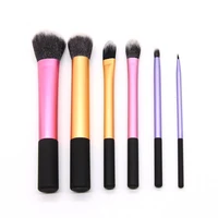 

Private label or Wholesale professional colorful mental with wood handle 6pcs makeup brushes