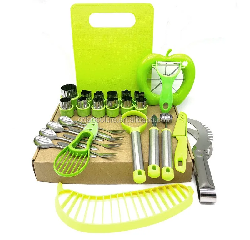 Amazon Hot Sale 30 Pcs Kitchen Fruit Carving Garnishing Tool Set Fruit