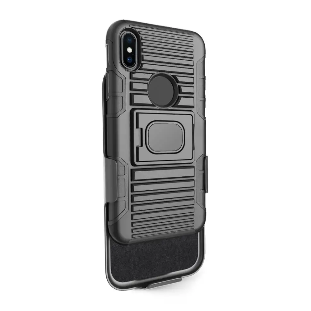 

Hot sale heavy duty tpu pc robot holster combo case for iphone xs xs plus with belt clip
