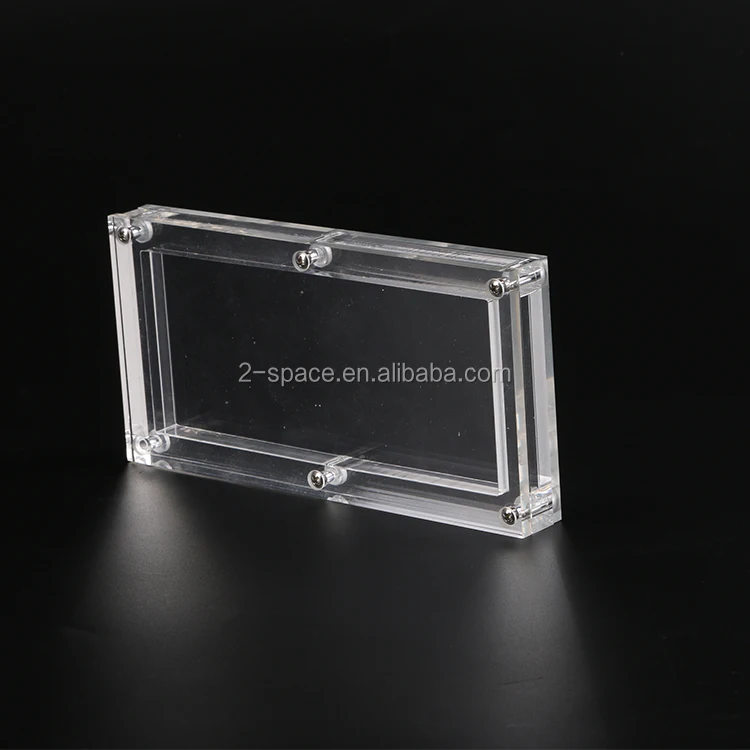 Double Sides Clear Plexiglass Currency Holder Screwed Perspex Money