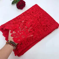 

Newest African Party Fashion Red Dress Guipure Cotton Lace HFX Nigeria Cord Embroidery Lace Fabric