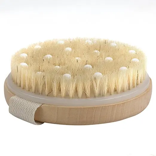 

Wholesale natural Round Shape boar bristle Wood Bath body brush for Shower Massage