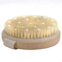 

Wholesale natural Round Shape boar bristle Wood Bath body brush for Shower Massage