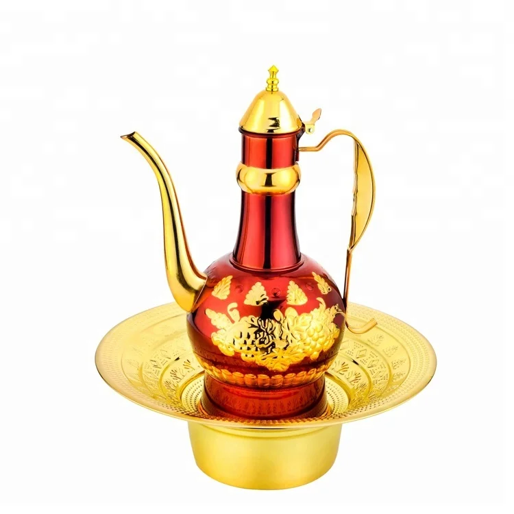 

Arab with gold/purple / copper color stainless steel with long mouth washing pot, Normal / gold/chrome and so on