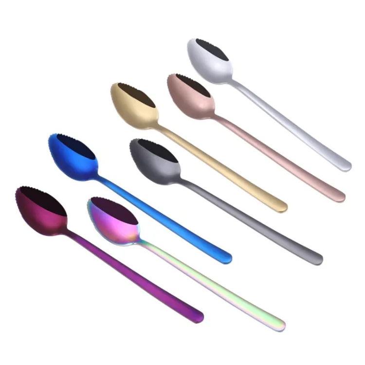 

Rainbow Stainless Steel Spoon Creative Fruit Spoon Apple Butter Spoons, Various
