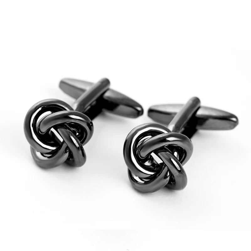 

Black metal knot cufflink, Black cufflinks