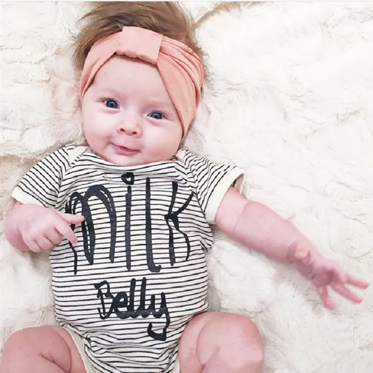 

MILK BELLY HOLD ME Stripe Baby Boys Baby Girls Romper Wholesale Bodysuit