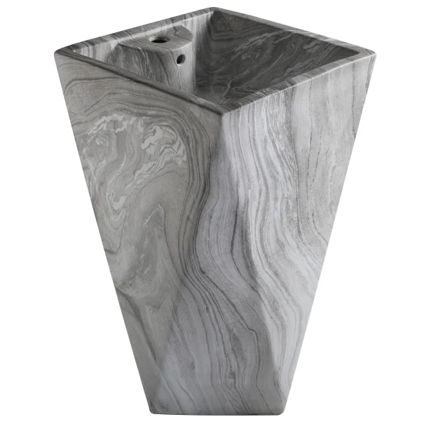 popular hot artificial stone solid surface colored hotel bathroom pedestal wash basin