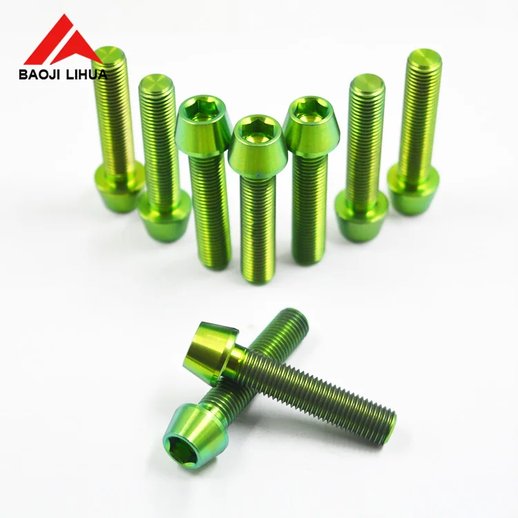 High-end motorcycle bolts gr2 Gr5 titanium taper screws DIN912tap