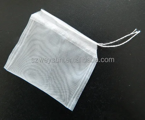 

Nylon Filter Bag 60 X 70mm Transparency Empty Tea Bag Single String Closed For filter Tea Medicine, Transparent