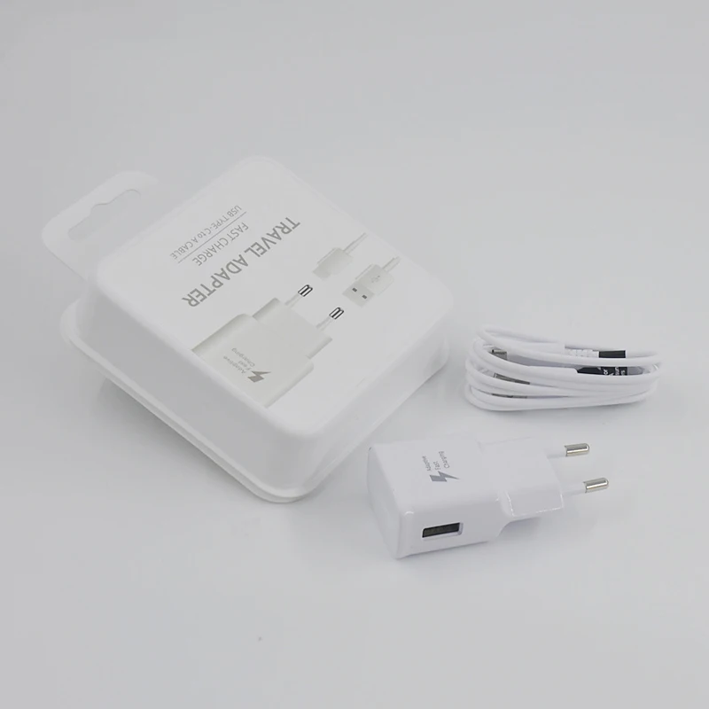 
Original Fast Adaptive Charger For Samsung S10 Fast Charger With TYPE -C USB Cable With Package 