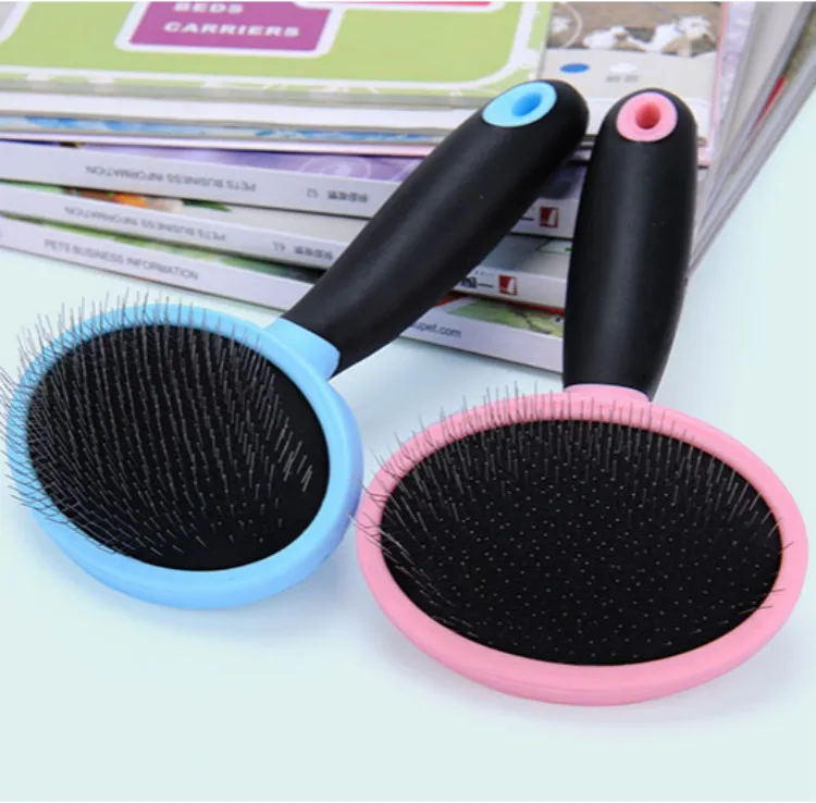 

high Quantity Dog fashion popular Brush Plastic Handle Stainless Steel Needle Stick Slicker Brush