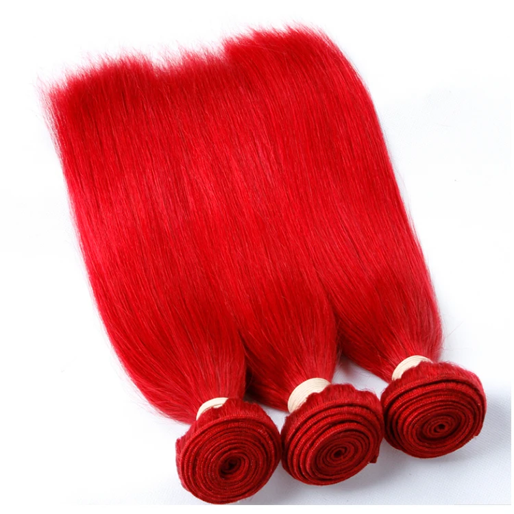

3 bundles red brazilian hair weave silky straight shedding free tangle free virgin human hair weft